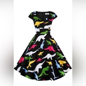 Hanpceirs Cap Sleeve 1950s Retro Vintage
Cocktail Swing Dresses with Pockets XS